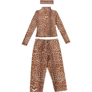 Viviblook Z1230ST02 Nouvel ensemble pour femme, haut à manches longues à imprimé léopard, pantalon slim ajusté, bandeau, ensemble 3 pièces - Product Image 6