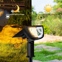 Lumière solaire LED à changement de couleur, lumière chaude, ABS noir, verrouillable, IP65, résistante à l'eau, haute luminosité, angle de faisceau de 360°, dimmable, pour jardin