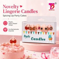 Bougies amusantes pour gâteau de fête prénuptiale, en forme de cœur et de lingerie, lot de 5, cadeau fantaisie, bougies décoratives pour gâteau d'anniversaire