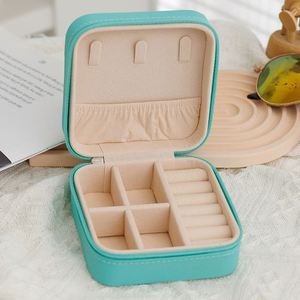 Customizable logo Mini PU Leather Travel Jewelry Packaging High Quality Jewelry <b>Box</b> for Gifts - Product Image 4