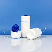Bouteilles en plastique HDPE blanches, flacons à double couvercle rabattable, vides, pour comprimés, capsules, vitamines, emballages de compléments alimentaires