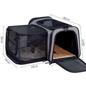 ผลิตหรูหราฟอร์ดขยายสุนัขแมวเดินทางระบายอากาศแบบพกพากระเป๋าผู้ให้บริการสัตว์เลี้ยงที่มีตาข่าย - Product Image 2