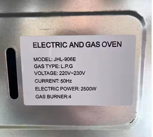 Four de cuisinière à gaz en acier inoxydable à double combustible autoportant de 120L, 4 brûleurs, 2 plaques électriques, caractéristique de convection pour une utilisation domestique en camping-car - Product Image 4