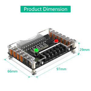 Kit de Carcasa Acrílica para Placa de Distribución de Fuente de Alimentación ATX, 12 Puertos USB, Salida Máxima de 3A, 3.3V 12V -12V, Fundas para Portátiles, Cubiertas para Fuente de Alimentación ATX - Product Image 2