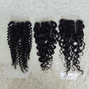 Extensions de cheveux humains Remy Letsfly 10A, dentelle transparente, 100% cheveux humains, sans couture, closure 4x4, pré-épilée, dentelle suisse, bouclée Pixie - Product Image 3