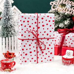 Red Polka Dot Tissue <b>Paper</b> <b>Roll</b> 17 In X 16.4 Ft Single Side Coated Waterproof Gift <b>Wrap</b> for Crafting and Packaging - Product Image 5