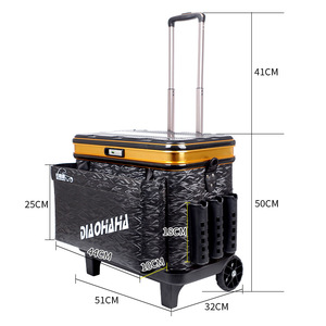 Fishing Tackle <b>Box</b> EVA <b>Rolling</b> Case 50x29x28cm Multi-Function With Lid And Storage Compartments For River Fishing - Product Image 4