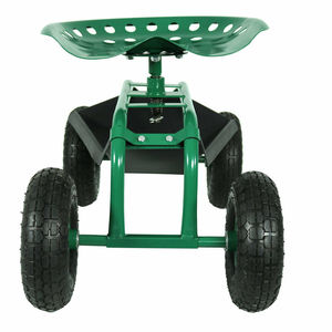 Mobile Garden Chair <b>Cart</b> With 360 Degree Rotating Seat And <b>Tool</b> Tray <b>For</b> Outdoor Use - Product Image 1
