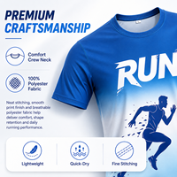 T-shirt d'entraînement sportif personnalisé en polyester 100% avec impression numérique, directement de l'usine, pour équipes, commande en gros, OEM, ODM, T-shirts par sublimation