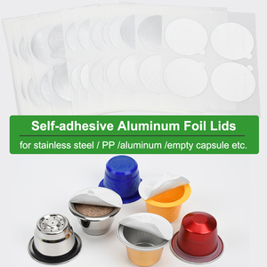 Autocollants de scellement en aluminium de 37 mm à adhésif pour capsules d'espresso vides en PP/aluminium et dosettes réutilisables en acier inoxydable - Product Image 5