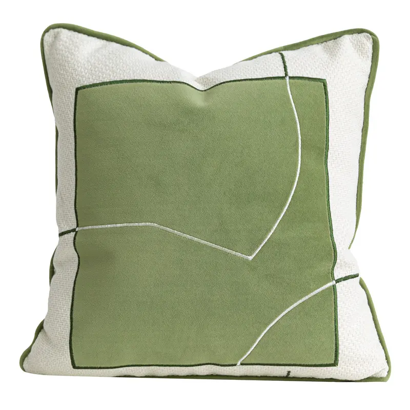 Modern ve basit İskandinav Ins tarzı yeşil kanepe yastık kombinasyonu üç boyutlu pilili doku şifa minder örtüsü