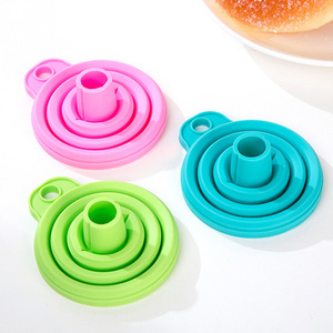 Foldable Collapsible Eco-Friendly Silicone Rubber <b>Funnel</b> Small <b>Kitchen</b> Utensil for Liquid Transfer for Water Bottles Food Set - Product Image 3