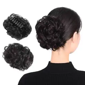 Vente en gros pince à griffes accessoire de cheveux moelleux tête fleur chignon postiche extension de cheveux bandeau à cheveux