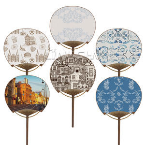 चित्रित तकनीक के साथ अनुकूलित जापानी गोल हाथ के प्रशंसक, चित्रित तकनीक के साथ व्यक्तिगत ओम कला मुद्रित लोगो शादी मेहमानों के लिए उपहार प्रदान करता है - Product Image 4