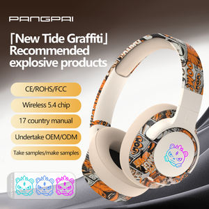 Casque d'écoute sans fil BT 5.4 léger avec motif camouflage graffiti, son surround 3D pour jeux, musique, adolescents - Product Image 3