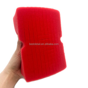 Auto Detail ing Reinigung Autozubehör Premium Foam Cross Cut Grid Großer roter Auto wasch schwamm - Product Image 1