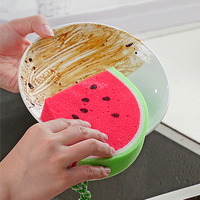 Éponge de bain de fruits populaire colorée en gros corps/visage douche pastèque en forme d'éponge de bain pour le corps