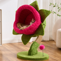 Pohon Kucing Cannibal Flower dengan Rak Panjat & Sarang - Desain Ringkas untuk Keluarga Kecil, Hemat Tempat untuk Penggunaan Rumah Tangga
