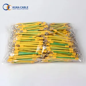 BVR Yellow-Green Solar Photovoltaic Grounding Wire Terminals 10/12/14 AWG Copper PV Cabinet Bridge Leakage Earth Cable