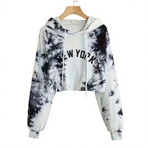เสื้อฮู้ดครอปผู้หญิงลายไทได ผ้าฟลีซนุ่มสบาย เหมาะสำหรับออกกำลังกาย โยคะ ฟิตเนส และสวมใส่ลำลองทุกวัน - Product Image 1