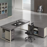 Muebles de Oficina Ejecutivos de Lujo Modernos, Escritorio Rectangular de Madera para Gerente/Director Ejecutivo, Mesa para Jefe