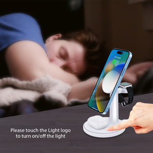 <span class=keywords><strong>Prix</strong></span> usine support de support de téléphone portable multifonctionnel chargeur sans fil support de bureau de charge sans fil pour téléphone Airpod Iwatch - Product Image 2
