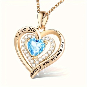Collier pendentif en forme de cœur serti de diamants, cadeaux festifs pour la Saint-Valentin, Halloween, Pâques, souvenirs pour fêtes à domicile - Product Image 3