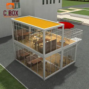 CBOX定制豪华现代模块化玻璃两层住宅预制房屋集装箱