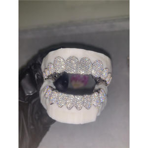 Iced Out Moissaniteダイヤモンドカスタム歯グリルズアップ8ダウン8歯グリルツシルバーアップ缶ダイヤモンドテスト男性ハイフォップジュエリー - Product Image 5