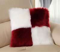 Coussin carré géométrique en peluche, design patchwork, en fibre de polyester douce, personnalisable pour salon/hôtel, style européen et américain