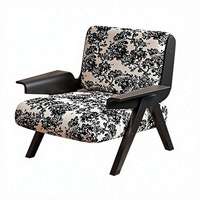 Fauteuil portable de luxe en bois massif de style Mid-Century Modern, chaise de designer française pour salon, chambre, hôtel, villa
