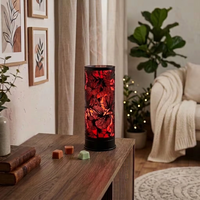 Lampe chauffe-bougie décorative à interrupteur tactile, motif floral rouge, fabrication sur mesure, chauffe-cire électrique OEM ODM, marque privée
