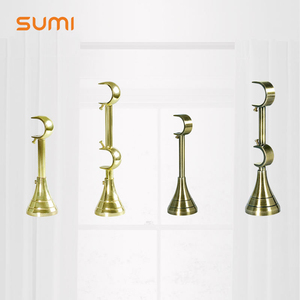 Supports de <span class=keywords><strong>tringle</strong></span> à rideaux en métal bronze antique modernes, supports fixes doubles à <span class=keywords><strong>fixation</strong></span> murale pour kit de quincaillerie de décoration intérieure - Product Image 1