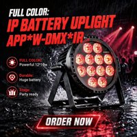 IP Batterie LED Lavage Wifi IP65 RGBWY UV 6in1 Uplight 12x10w Uplights Scène Par Fête À Piles Sans Fil Par Led Mariage Dj