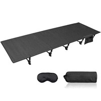 Lit de camping pliable personnalisé, lit de camping portable en aluminium pour adultes avec poches latérales, lit de tente de camping