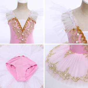 Vestido de <span class=keywords><strong>Princesa</strong></span> con Tutú de Ballet Lago de los Cisnes, Leotardo con Falda y Camisola Bordada para Niñas, Disfraz de Bailarina - Product Image 6