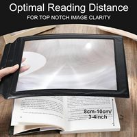 Loupe 3X format papier A4 en plastique PVC pleine page Portable HD Lentille d'aide à la lecture pour personnes âgées Loupe pliante à grandes feuilles