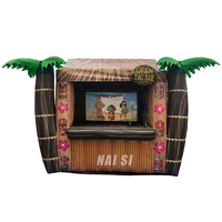 Bar Tiki Gonflable, Cabane Gonflable pour Fêtes au Bord de la Piscine, Tente Pub Gonflable Portable, Stand de Bière, Kiosque à Boissons, Stand Commercial de Snacks