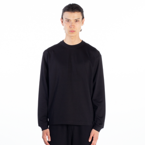 Customized Printing & Embroidery High Quality 100% Cotton Pure Black round Neck <b>Long</b> Sleeved Men's Casual T-Shirt - Product Image 3