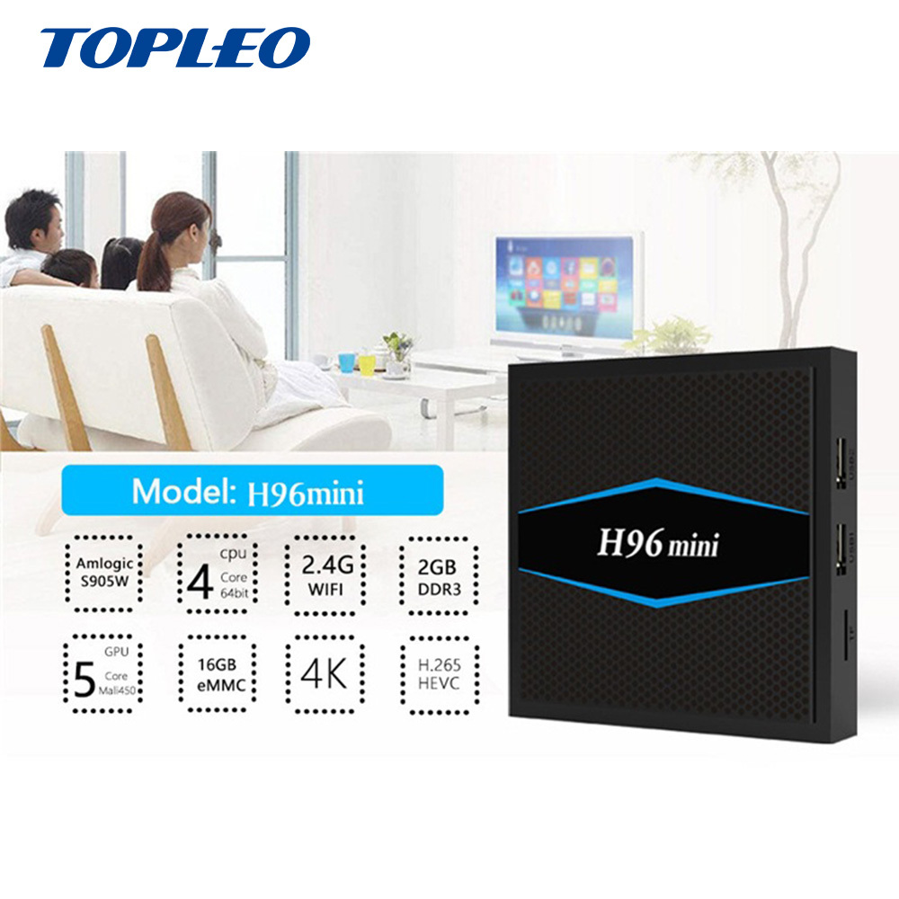 H96 mini 2 GB 16 GB 2,4G/5G dual-band Wifi internet cable digital android 7,1 caja de tv