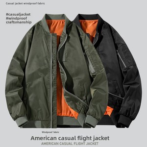 Chaqueta de vuelo clásica MA-1 para hombre, chaqueta cortavientos impermeable, chaqueta bomber, abrigo de piloto de estilo militar táctico, informal, para otoño - Product Image 3