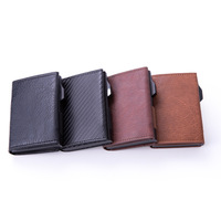Porte-cartes anti-vol magnétique RFID Porte-cartes automatique Pop up Porte-cartes en métal coque en aluminium Porte-cartes de visite de crédit