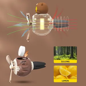 2023 plus récent dessin animé pilote canard automobile hélice rotative sortie automatique ventilateur évent clip parfum désodorisant dans la voiture - Product Image 5