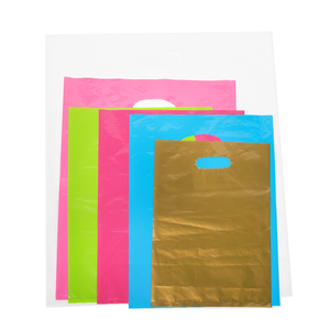 LDPE Custom Tote Single-layer Handle Plastic Bag with Logo Biodegradable LDPE Plastic Packaging Shopping Bag