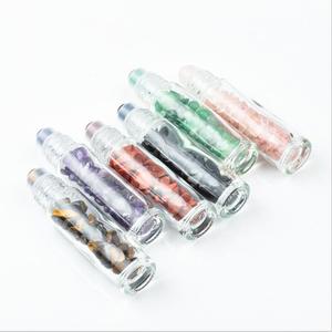 10Ml Ngọc Bóng Lăn Trên Glass Rõ Ràng Chai Với Chip Sỏi Đá Bên Trong Cho Nước Hoa Tinh Dầu Sản Phẩm Chăm Sóc Da - Product Image 3