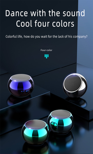 <span class=keywords><strong>2022</strong></span> nuevos altavoces inalámbricos coloridos 3D Mini altavoz inalámbrico redondo de acero BT reproductor de música de radio altavoz inalámbrico - Product Image 5