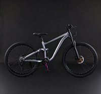 Vélo de montagne à suspension intégrale 24/26/27,5 pouces, acier haute teneur en carbone, Soft-Tail, 8 vitesses, frein à disque mécanique, roues en alliage d'aluminium