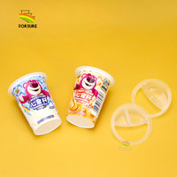 Pots à Yaourt Ronds 135 ml Écologiques Personnalisés avec Logo, Récipients Alimentaires pour Yaourt Glacé, Gobelets en Plastique avec Couvercles