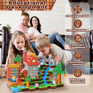 Set di 150 Cubi Magnetici in Plastica, Blocchi Educativi per Bambini e Bambine, Giocattoli Architettonici, Piastrelle Sensoriali, Set Regalo di Compleanno - Product Image 6