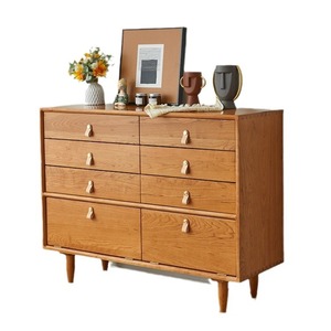 Cherry Wood Eight Drawer <b>Chest</b> Of Drawers Solid Wood <b>Storage</b> Cabinet Nordic Style Bedroom Furniture - Product Image 5